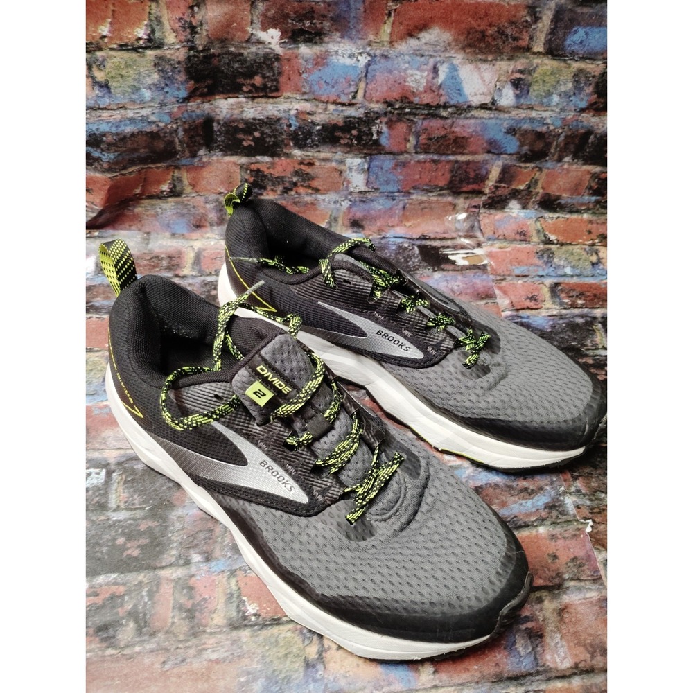 Brooks Divide 2 Mens Trail Running Shoes Black Grey Neon 1103551D029 Size 9
